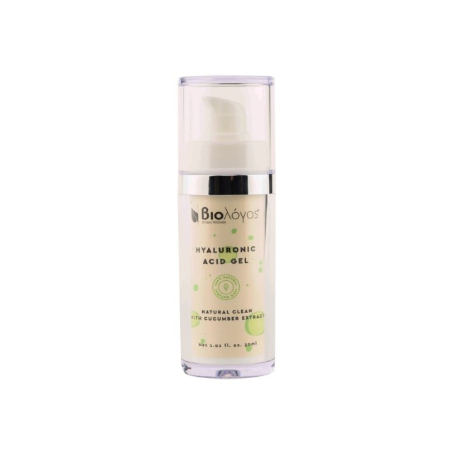 Biologos Hyaluronic Acid Gel with Cucumber Extract 30ml (Φυσικό καθαρό Τζελ Υαλουρονικού Οξέος με Εκχύλισμα Αγγουριού)