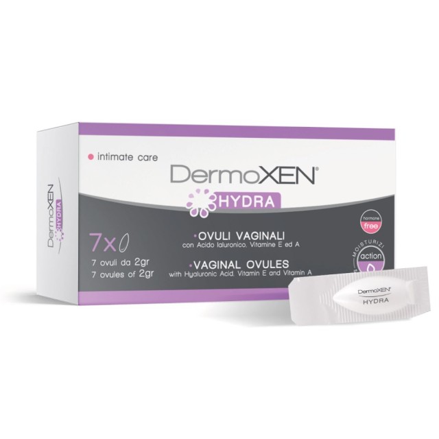 Dermoxen Hydra Vaginal Ovules 7x2gr (Κολπικά Υπόθετα για τη Θεραπεία της Κολπικής Ξηρότητας)