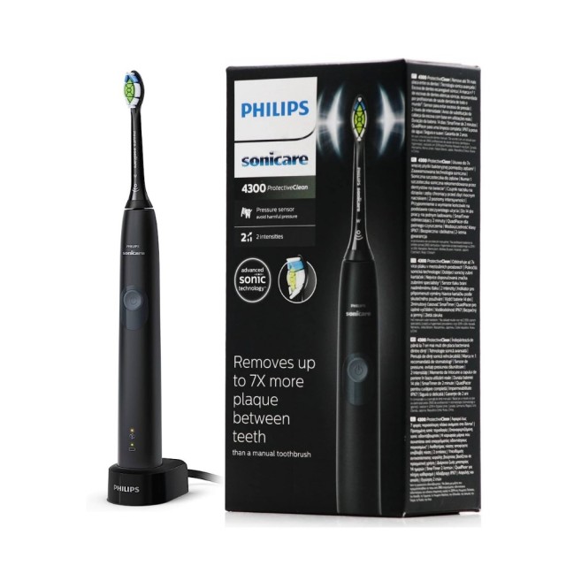 Philips Sonicare 4300 Protective Clean HX6800/44 (Ηλεκτρική Oδοντόβουρτσα για πιο Λευκά Δόντια Μαύρη)