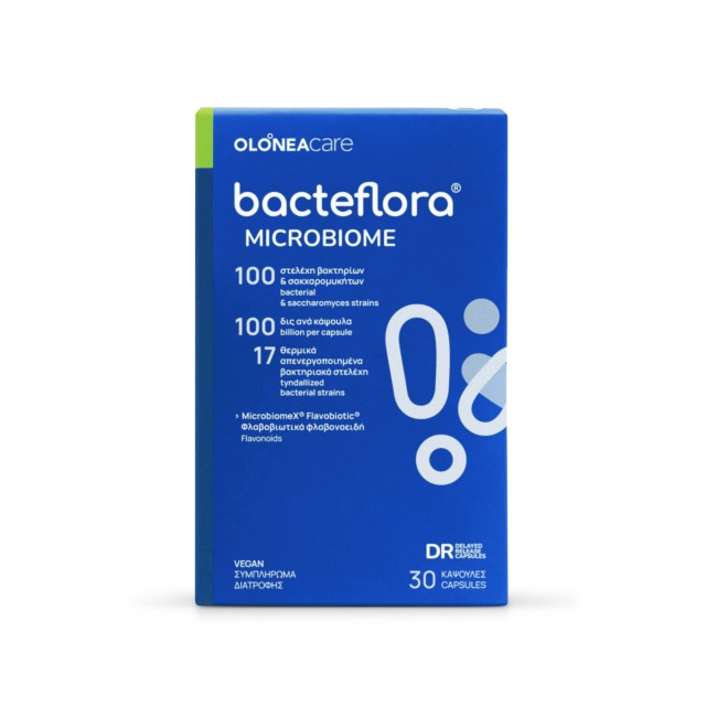 OLONEA Bacteflora Microbiome 30caps (Συμπλήρωμα Διατροφής με 100 Προβιοτικά Στελέχη για την Αποκατάσταση της Εντερικής Βιοποικιλότητας)