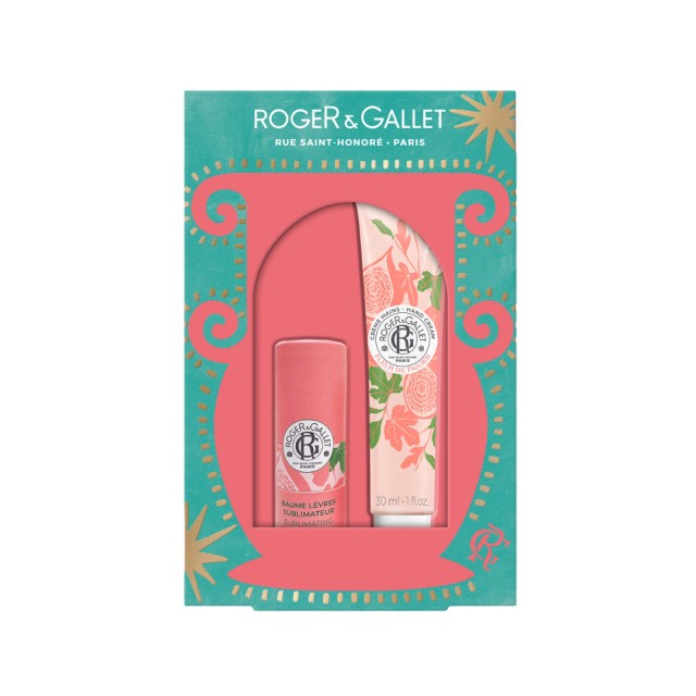 Roger & Gallet SET Fleur de Figuier Lip Balm 3,5gr & Hand Cream 30ml (ΣΕΤ με Βάλσαμο Χειλιών & Ενυδατική Κρέμα Χεριών με Σύκο, Musk & Γκρέιπφρουτ)
