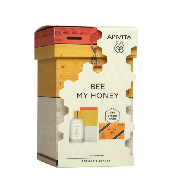 Apivita SET Bee My Honey Eau de Toilette 100ml & ΔΩΡΟ Honey Soap (ΣΕΤ με Ανάλαφρο και Αναζωογονητικό Άρωμα & ΔΩΡΟ Σαπούνι με Μέλι)