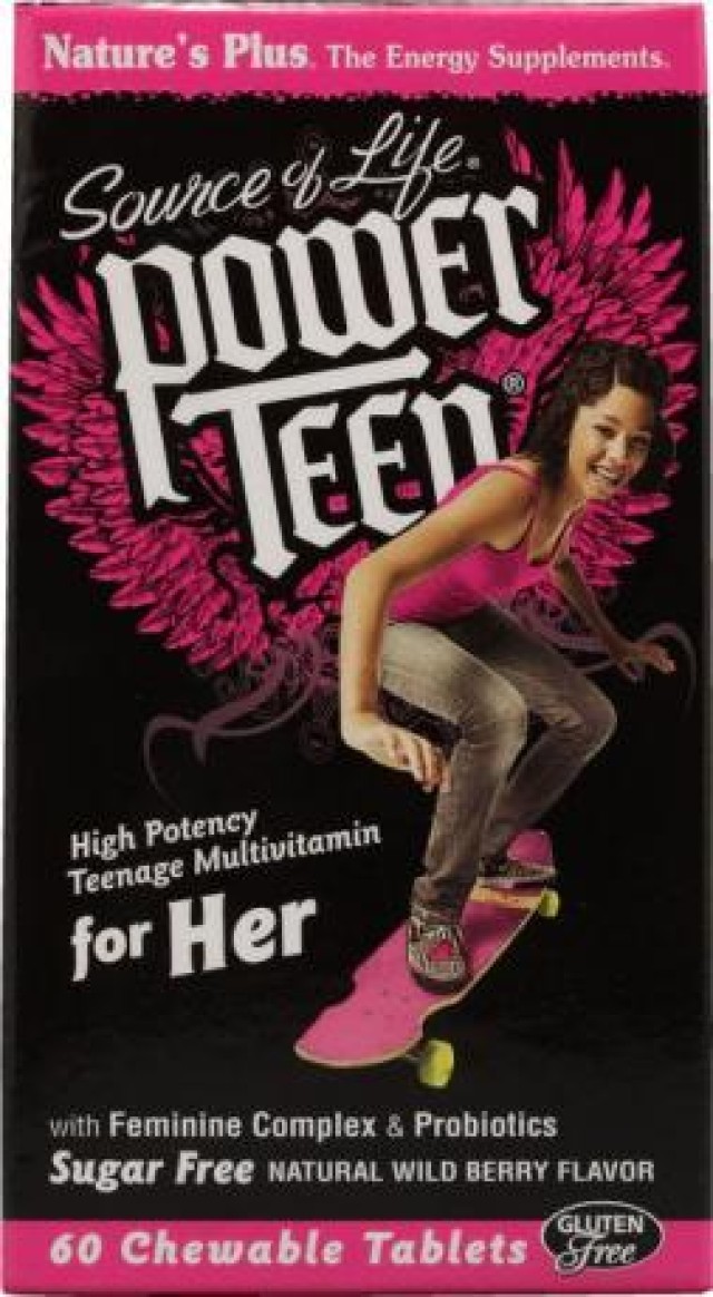 Natures Plus Power Teen For Her 60chew (Πολυβιταμίνη για Κορίτσια)