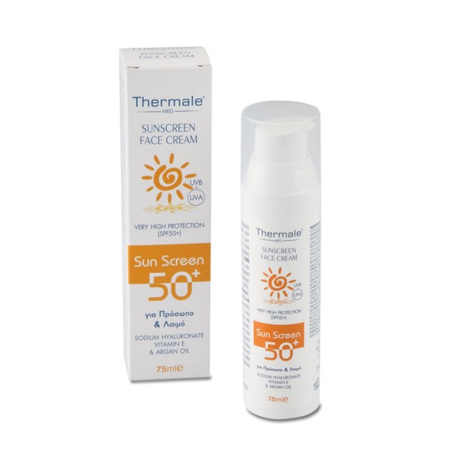 Thermale Med Sunscreen Face Cream SPF50+ 75ml (Αντηλιακή Κρέμα Προσώπου Υψηλής Προστασίας)