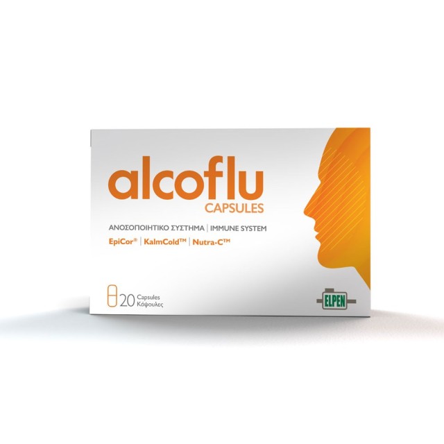 Elpen Alcoflu Capsules 20caps (Συμπλήρωμα Διατροφής για την Ενίσχυση του Ανοσοποιητικού 20ταμπ)