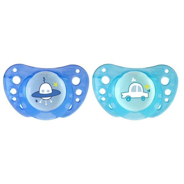 Chicco Physio Air Silicone Soother Blue  75034-21 16-36m+  (Πιπίλα με Κρίκο Σιλικόνης Μπλε 16-36m+ 2