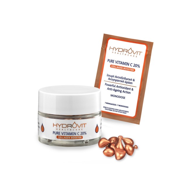 Hydrovit Pure Vitamin C 20% Collagen Booster Monodose 60caps (Αντιοξειδωτικός & Αντιγηραντικός Ορός για το Πρόσωπο) 