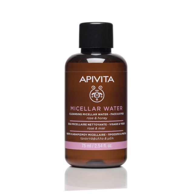 Apivita Mini Micellar Water Face & Eyes 75ml (Νερό Καθαρισμού Micellaire για Πρόσωπο & Μάτια με Τριαντάφυλλο & Μέλι)