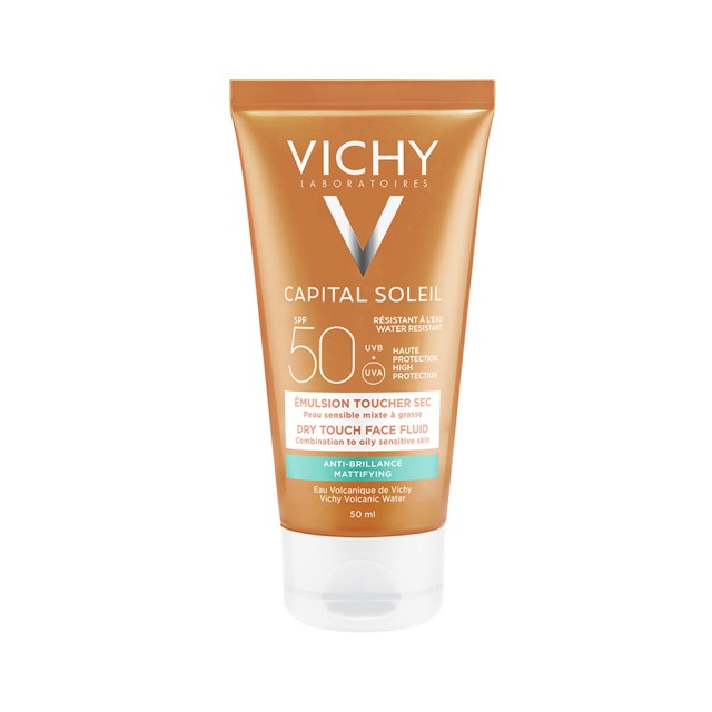 Vichy Capital Soleil Dry Touch Face Fluid Mattiffying SPF50 50ml (Αντηλιακή Κρέμα Προσώπου για Ματ Α