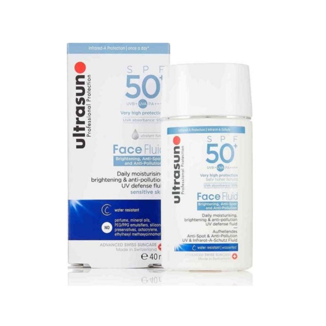Ultrasun Professional Protection Anti-Spot & Anti-Pollution Face Fluid SPF50+ 50ml (Αντηλιακή Λεπτόρρευστη Γέλη Προσώπου με Λευκαντική Δράση για Ευαίσθητη Επιδερμίδα)