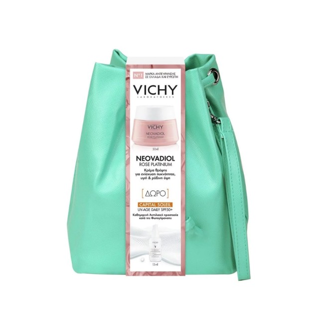 Vichy SET Neovadiol Rose Platinium Cream 50ml & ΔΩΡΟ Capital Soleil UV-Age SPF50+ 15ml (ΣΕΤ με Αντιρυτιδική Κρέμα Ημέρας για Θαμπή Επιδερμίδα & ΔΩΡΟ Λεπτόρρευστο Αντηλιακό Προσώπου)