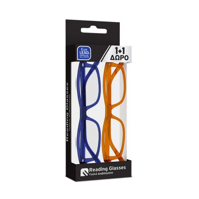 EyeLead Reading Glasses Blue/Honey 1+1 GIFT (Grade +3.50)