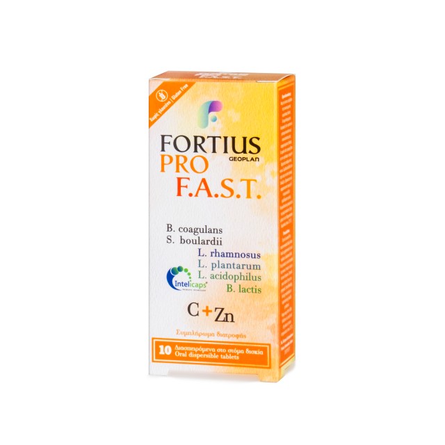 Geoplan Fortius Pro FAST 10tabs (Συμπλήρωμα Διατροφής με Προβιοτικά, Βιταμίνη C & Ψευδάργυρο)