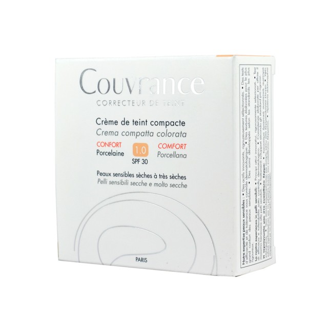 Avene Couvrance Compact Confort Porcelaine 1.0 SPF30 10gr (Make Up σε Κρεμώδη Υφή)