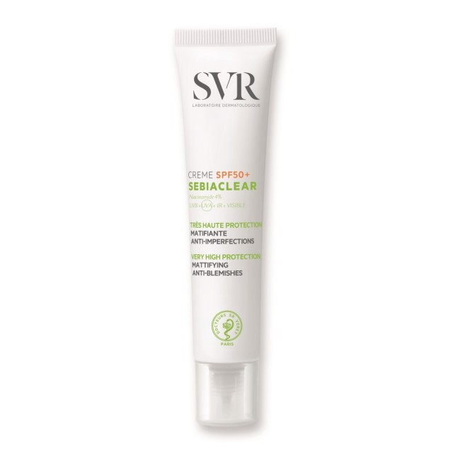 SVR Sebiaclear Cream SPF50+ 40ml (Αντηλιακή Κρέμα Προσώπου για Λιπαρό Δέρμα με Ατέλειες & Ματ Υφή)