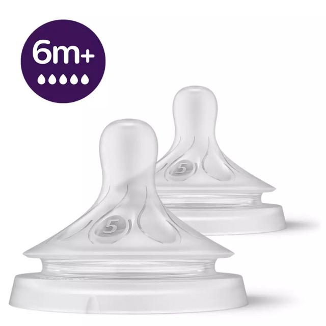 Avent Natural Response Teat SCY965/02 2τεμ (Θηλές Σιλικόνης με Φυσική Ροη΄ Θηλασμού 6μ+)