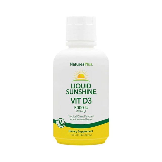 Natures Plus Liquid Sunshine Vitamin D3 5000iu 473ml (Βιταμίνη D3 σε Υγρή Μορφή)
