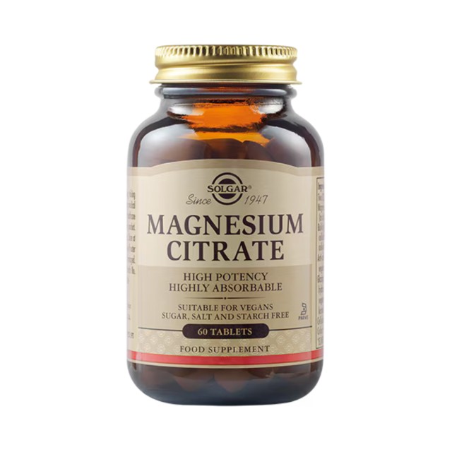 Solgar Magnesium Citrate 200mg 60tabs (Κιτρικό Μαγνήσιο)