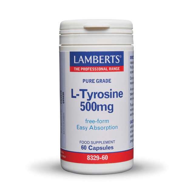 Lamberts L Tyrosine 500mg 60caps (Τυροσίνη Υψηλής Καθαρότητας & Ελεύθερης Μορφής)