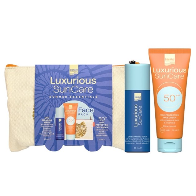Intermed Luxurious Suncare Summer Essentials SET (ΣΕΤ με Ορό Προσώπου για Μετά τον Ήλιο & Αντηλιακή Κρέμα Προσώπου)