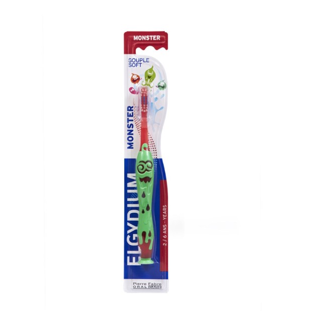 Elgydium Kids Monster Toothbrush (Παιδική Οδοντόβουρτσα για Παιδιά από 2 έως 6 Ετών)