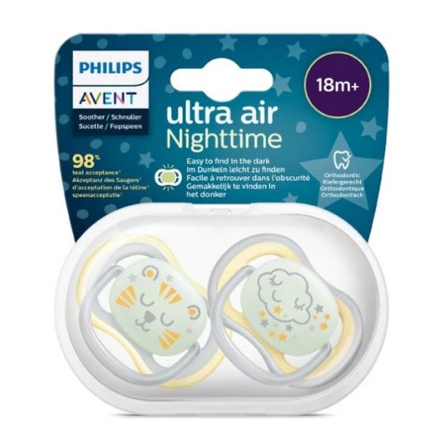 Avent Ultra Air Night SCF376/01 18m+ 2τεμ (Ελαφριά Πιπίλα Σιλικόνης Νυχτός)
