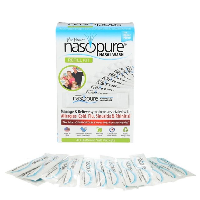 Nasopure Nasal Wash System Refill Kit 40pcs (Φακελάκια Ρυθμιστικού Άλατος για τη Συσκευή Ρινικής Πλύσης)