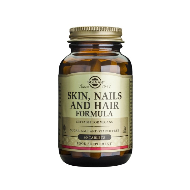 Solgar Skin Nails And Hair Formula 60tabs (Συμπλήρωμα Διατροφής για Υγιή Δέρμα, Νύχια & Μαλλιά)