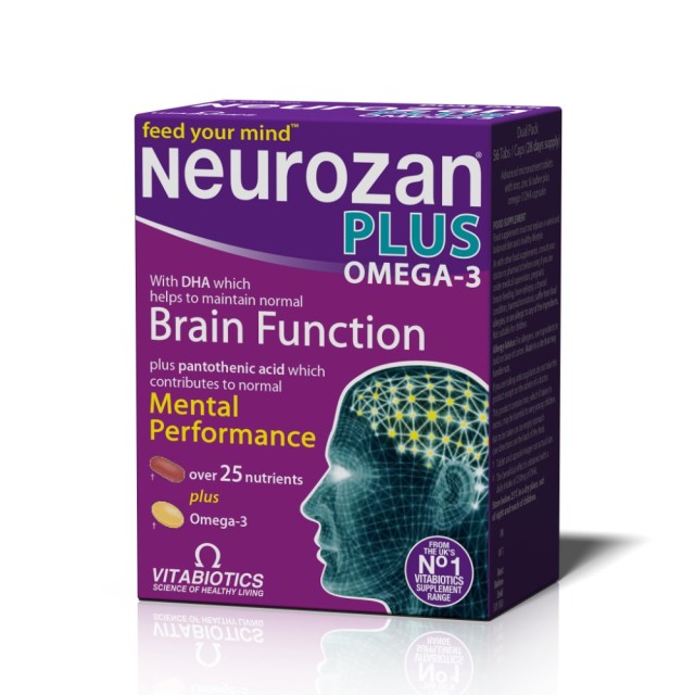 Vitabiotics Neurozan Plus Omega3 56caps (Συμπλήρωμα Διατροφής για τη Φυσιολογική Λειτουργία του Εγκε