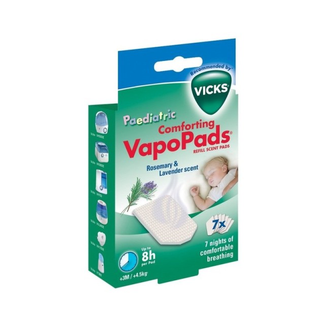 Vicks Vapopads VBR7E Paediatrics 7pcs (Ανταλλακτικές Ταμπλέτες Παιδιατρικές με Άρωμα Λεβάντας 7τεμ)