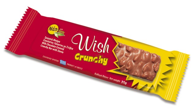 Wish Crunchy Γκοφρέτα Με Σοκολάτα Γάλακτος Με Stevia 30gr