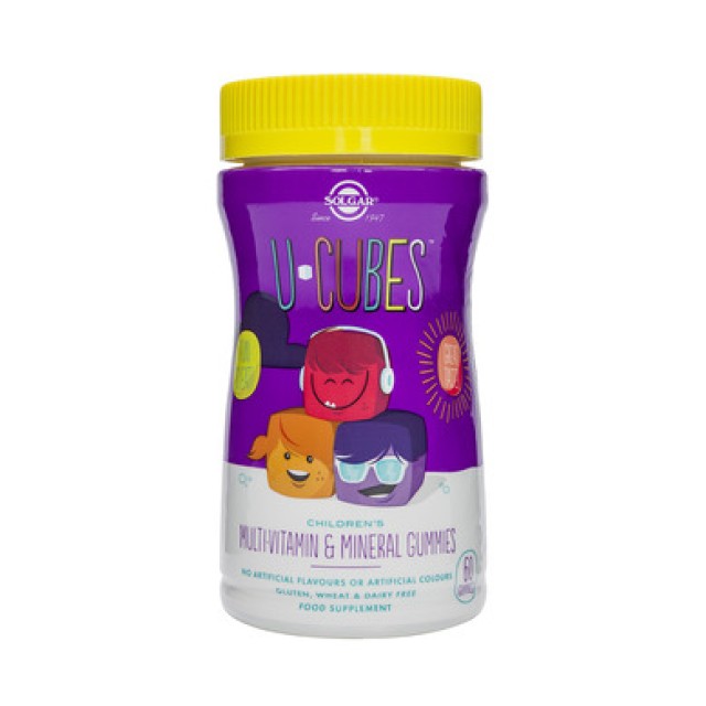 Solgar U CUBES Multivitamin & Mineral Gummies 60ζελεδάκια (Πολυβιταμινούχο Συμπλήρωμα Διατροφής για Παιδιά 3ετών +)