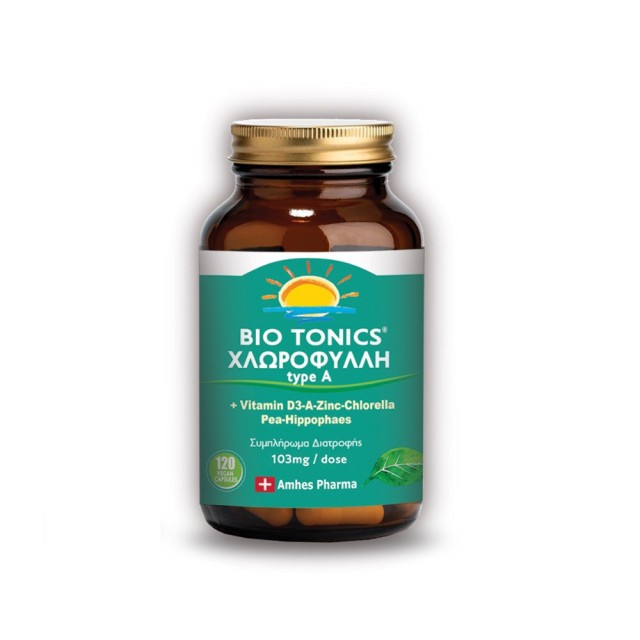 Bio Tonics Chlorophyll Type A 120caps (Συμπλήρωμα Διατροφής - Χλωροφύλλη για την Καλή Λειτουργία του Ανοσοποιητικού & Γαστρεντερικού Συστήματος)