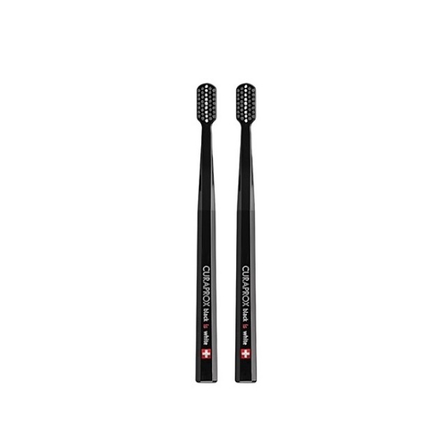 Curaprox Black is White Toothbrushes 2τεμ (Οδοντόβουρτσα 2 τεμάχια Μαύρη)