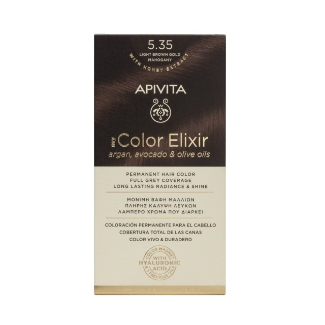 Apivita My Color Elixir N 5.35 (Βαφή Μαλλιών - Καστανό Ανοιχτό Μελί Μαονί Χρώμα)