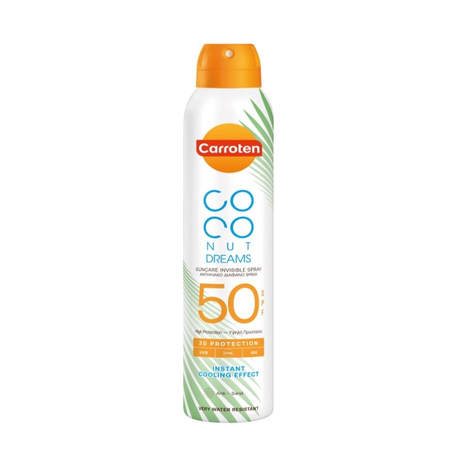 Carroten Coconut Dreams Suncare Invisible Spray 3D Protection SPF50 200ml (Aντηλιακό Σπρέι Σώματος)