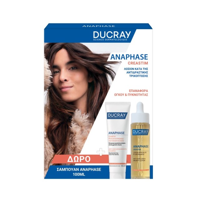 Ducray SET Anaphase Creastim Anti-Hair Loss Lotion 60ml & ΔΩΡΟ Anaphase Anti-Hair Loss & Growth Shampoo 100ml (ΣΕΤ με Λοσιόν Κατά της Τριχόπτωσης & ΔΩΡΟ Σαμπουάν Κατά της Τριχόπτωσης)