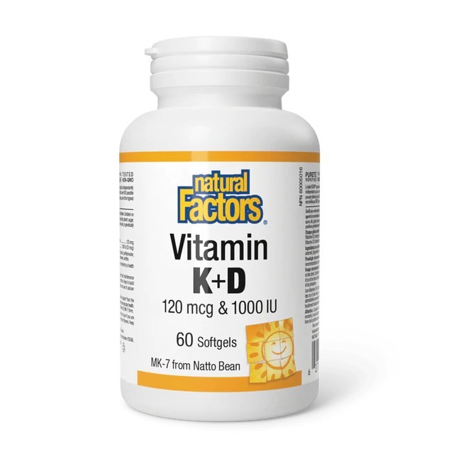 Natural Factors Vitamin K2 & D3 120 μg/1000IU 60softgels (Συμπλήρωμα Διατροφής με Βιταμίνες K & D)