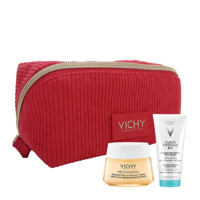 Vichy Xmas SET Neovadiol Peri-Menopause Redensifying Lifting Light Day Cream 50ml & GIFT Purete Thermale One Step Cleanser 3in1 100ml