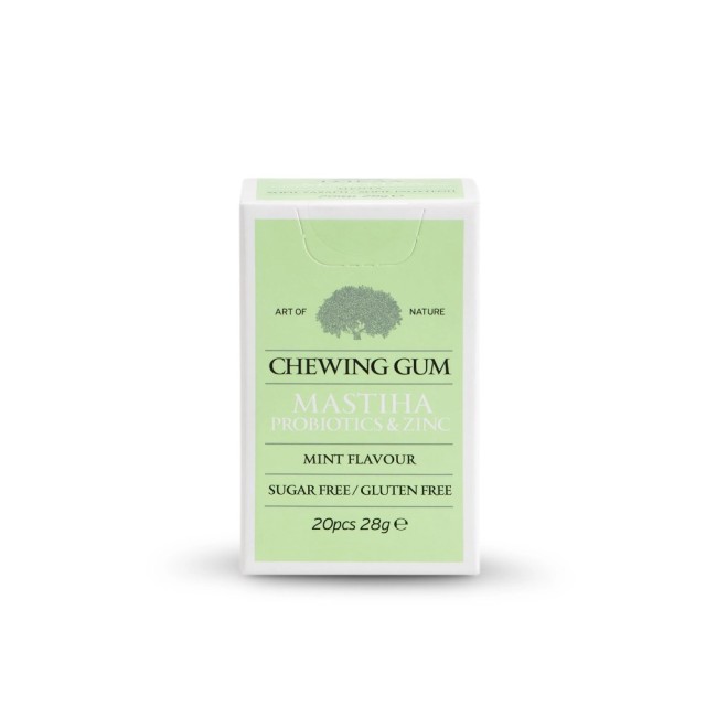Mastiha Shop Chewing Gum Mastiha, Probiotics & Zinc 20τεμ (Τσίχλες με Μαστίχα Χίου, Προβιοτικά & Ψευδάργυρο με Γεύση Μέντα)