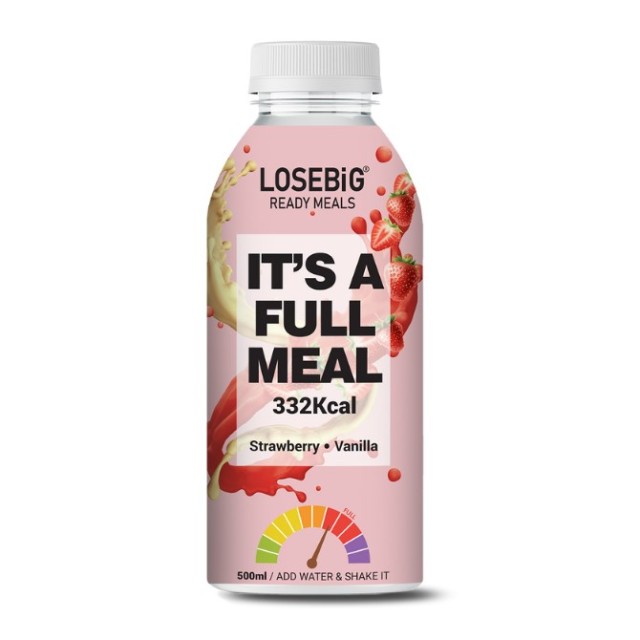 Amhes Losebig Fullmeal Vanilla-Strawberry 332Kcal 500ml (Πλήρες Γεύμα 40γρ Πρωτεΐνης με Γεύση Βανίλια-Φράουλα)
