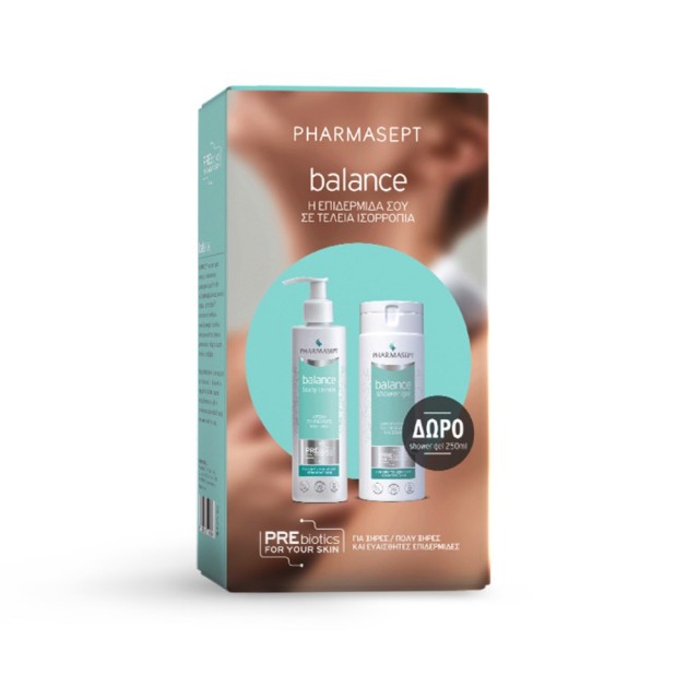 Pharmasept Balance SET Body Cream 250ml & ΔΩΡΟ Shower Gel 250ml (ΣΕΤ Περιποίησης για την Ξηρή/Πολύ Ξηρή Επιδερμίδα με Κρέμα Προσώπου & Σώματος & ΔΩΡΟ Αφρόλουτρο)