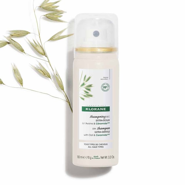 Klorane Avoine Dry Shampoo With Oat Milk & Ceramide 150ml (Ξηρό Σαμπουάν με Βρώμη & Κεραμίδια για Όλους τους Τύπους Μαλλιών)