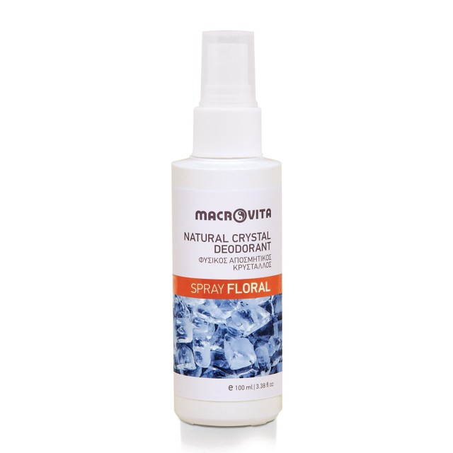 Macrovita Natural Deodorant Crystal Spray Floral 100ml (Φυσικός Aποσμητικός Kρύσταλλος Spray με Άρωμα Λουλουδιών)