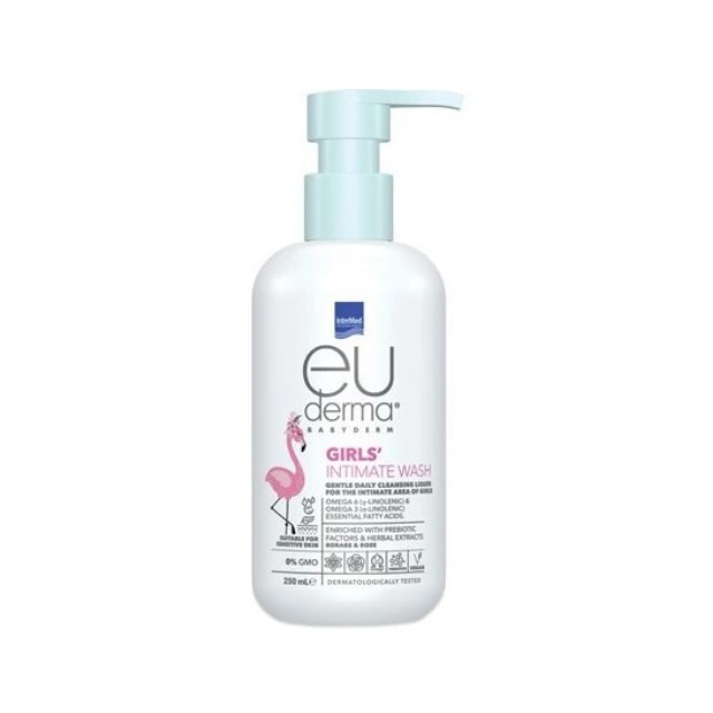 Intermed Euderma Babyderm Girls Intimate Wash 250ml (Υγρό Καθαρισμού της Ευαίσθητης Περιοχής των Κοριτσιών Μέχρι τη Πρώτη Έμμηνο Ρύση)