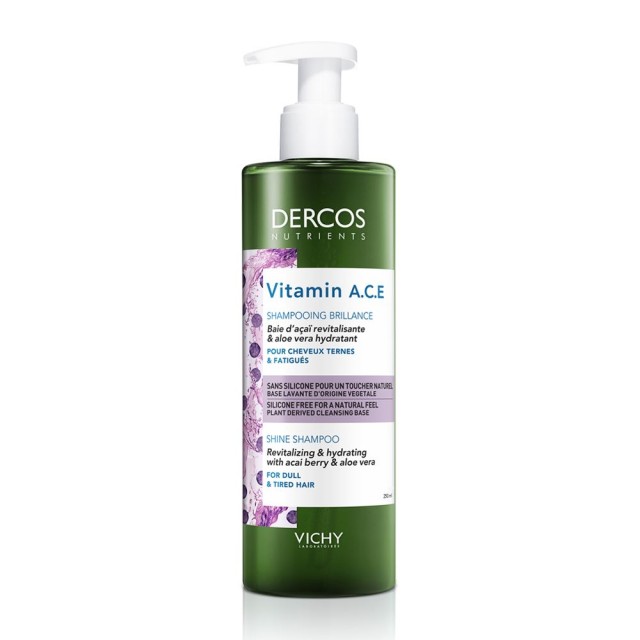 Vichy Dercos Nutrients Vitamin A.C.E Shampoo 250ml (Σαμπουάν Λάμψης για Άτονα Μαλλιά)#