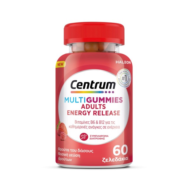 Centrum Multi Gummies Adult Energy Release 60gummies (Βιταμίνες Ζελεδάκια για Ενήλικες για Ενέργεια)
