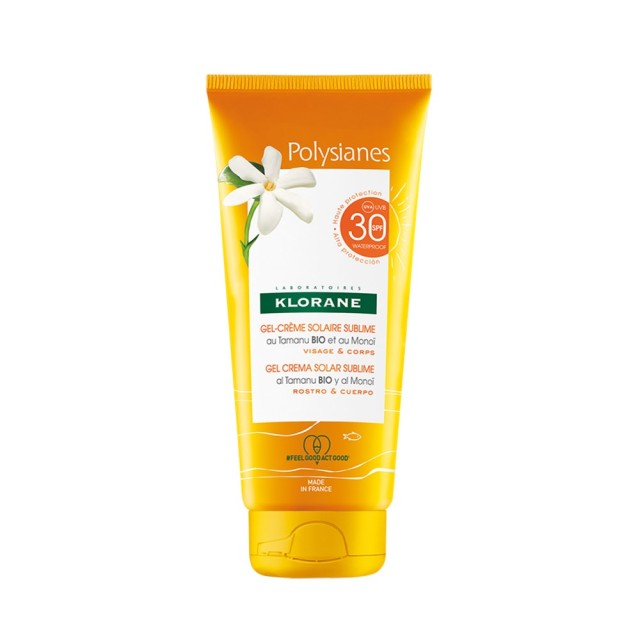 Klorane Polysianes Sublime Sun Cream-Gel SPF30 200ml (Αντηλιακή Κρέμα/Τζελ Προσώπου & Σώματος)