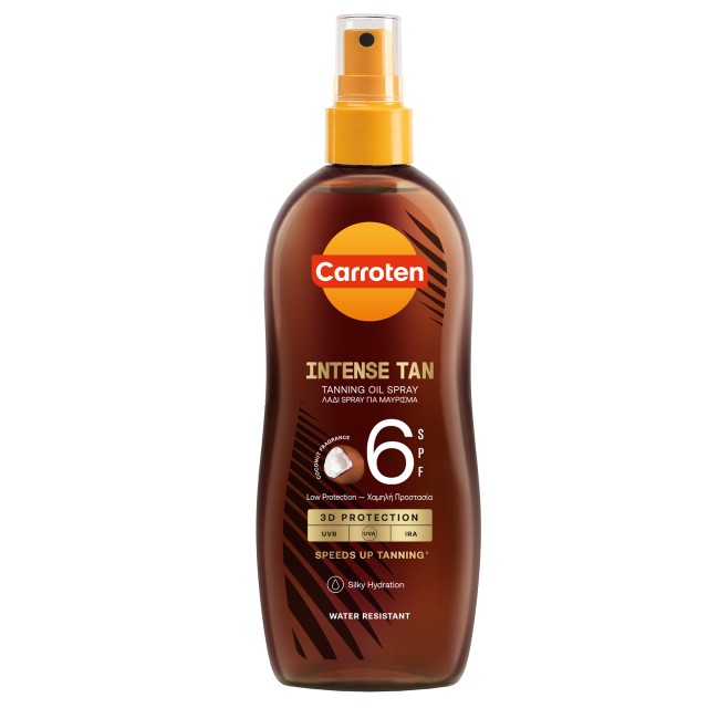 Carroten Intense Tan Tanning Oil SPF6 200ml (Λάδι Σπρέι Μαυρίσματος με Άρωμα Καρύδας)