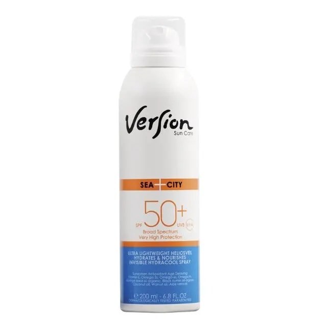 Version Sea + City Invisible Hydracool Spray SPF50+ 200ml (Αόρατο Αντηλιακό Σπρέι Σώματος)